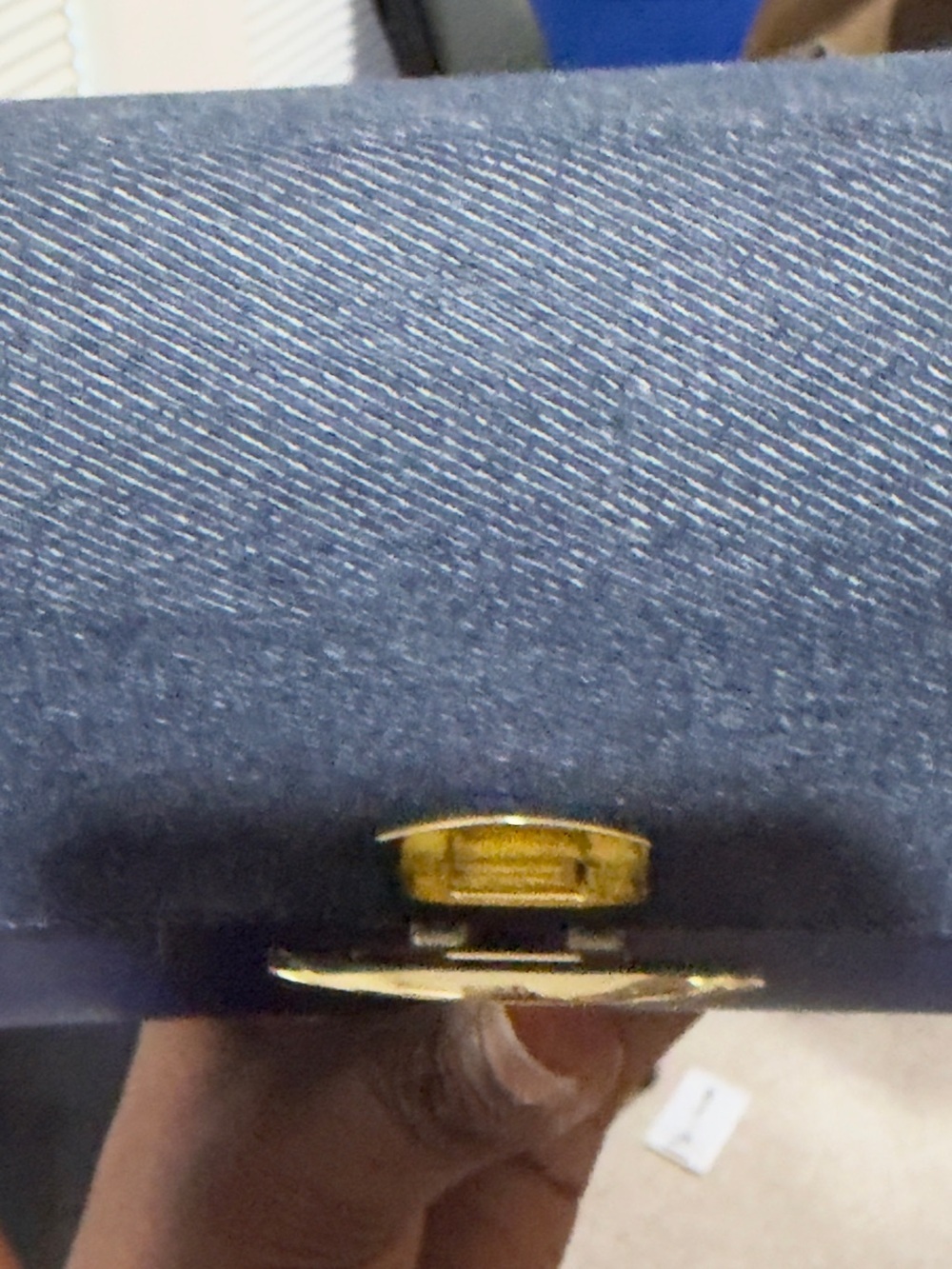 Charles & Keith Denim-Trim Navy Crossbody with Gold Hardware - Picture 6 of 17